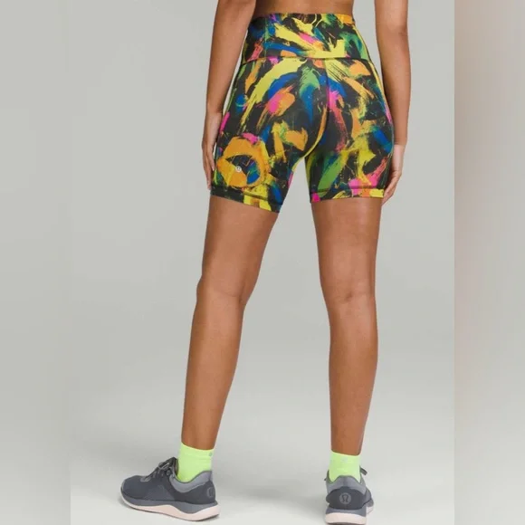 Lululemon Wunder Train High-Rise Short 6" Undertone Black Multi Sz 14! - Picture 2 of 8